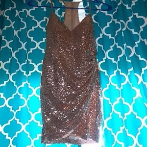 Rose gold sequin dress